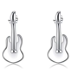 Guitar stud earrings 925 sterling silver